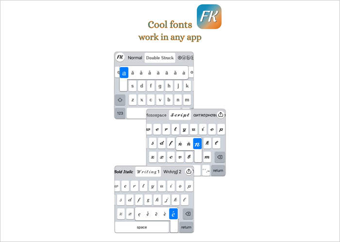 Custom fonts keyboard