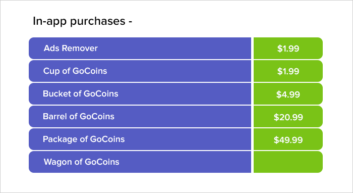 In-app purchases -Â 