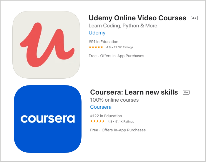 Udemy or Coursera