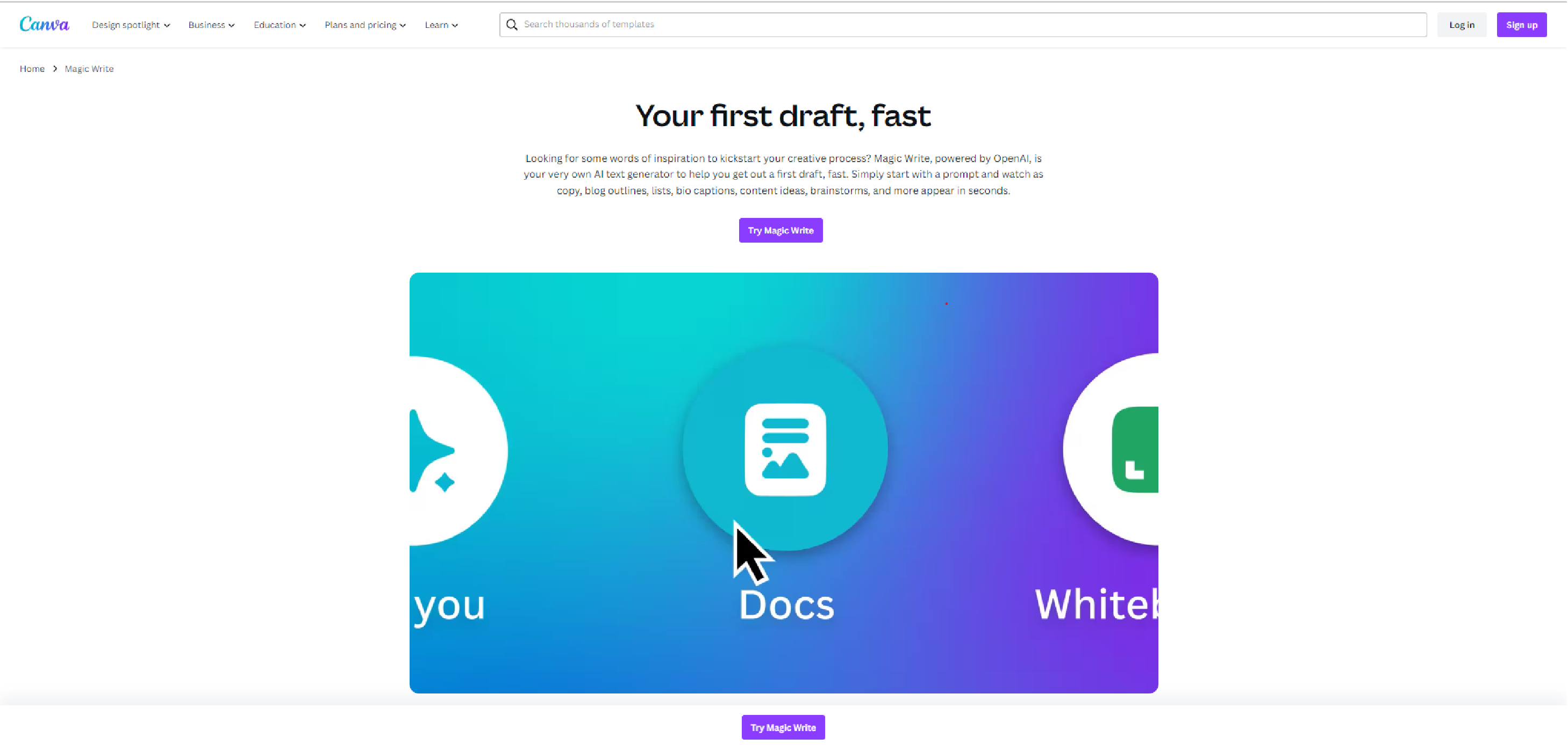 canva magic write