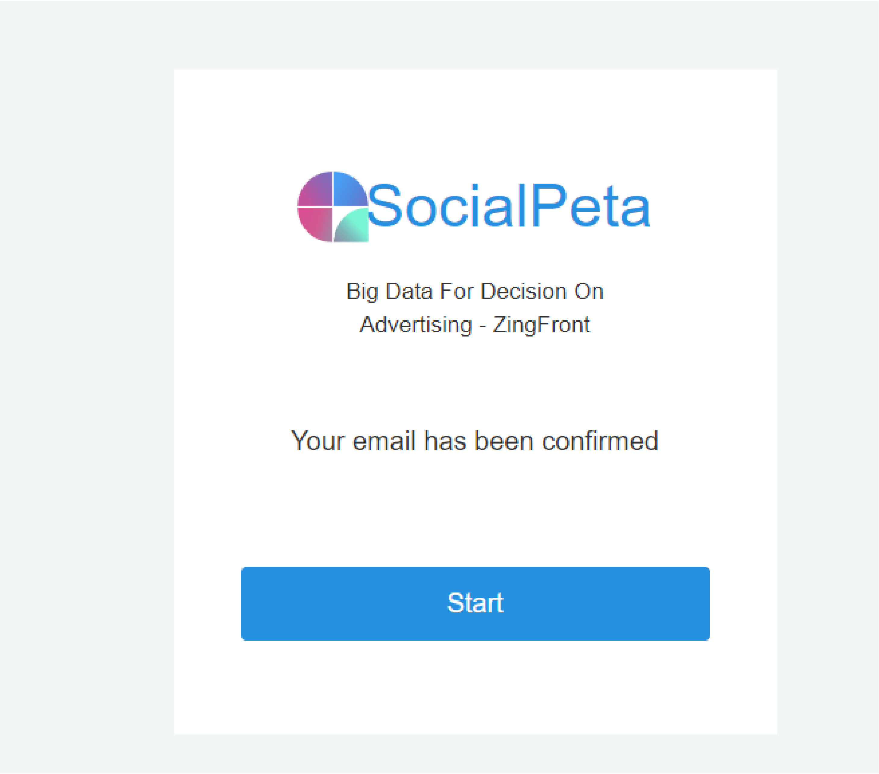 SocialPeta Email Confirmation