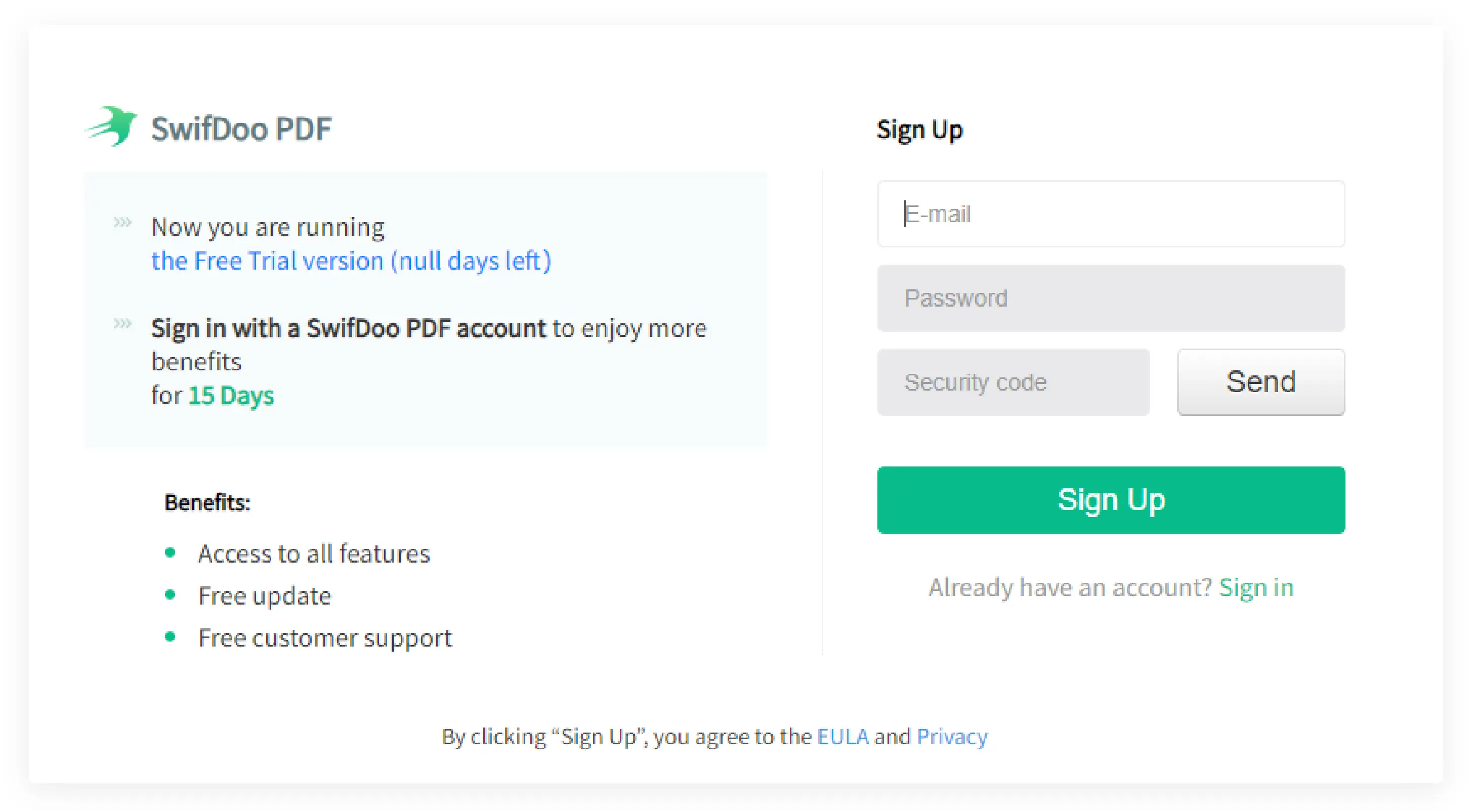 To sign up