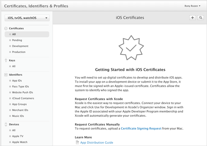 Initiate A Certificate Signing Request