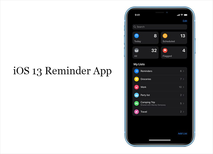 iOS 13 Reminder App