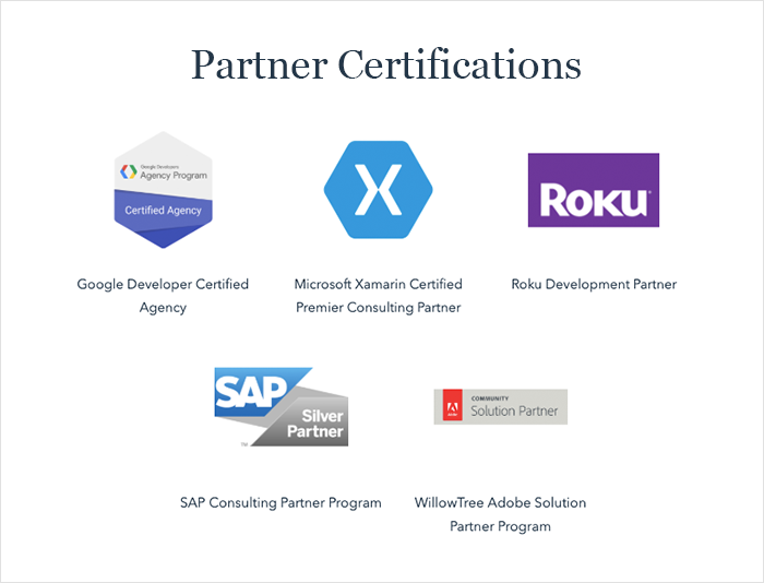 WillowTree holds Partner certifications