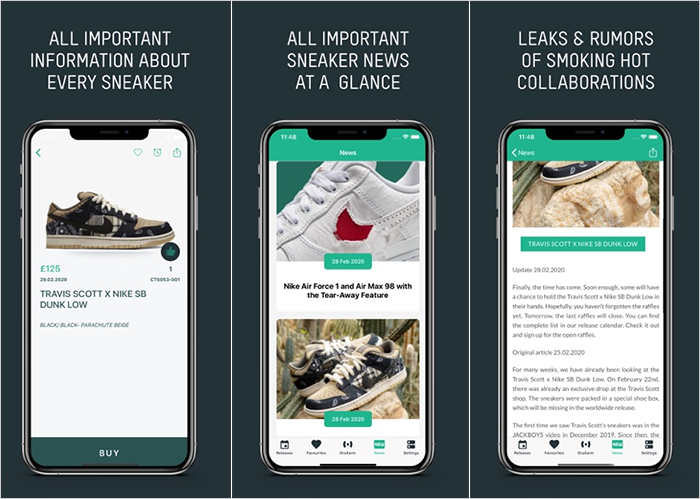 Grailify sneaker release calendar