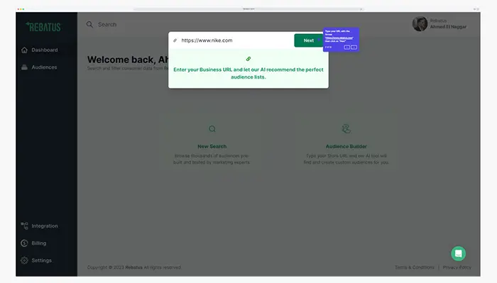 Enter the URL of your store