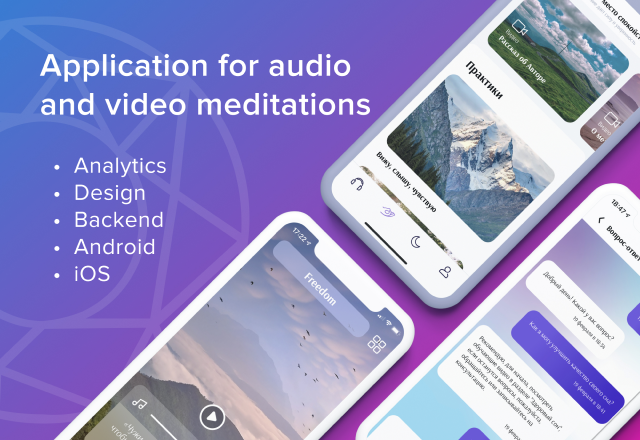 ReTry - Application for audio and video meditations Portfolio Image