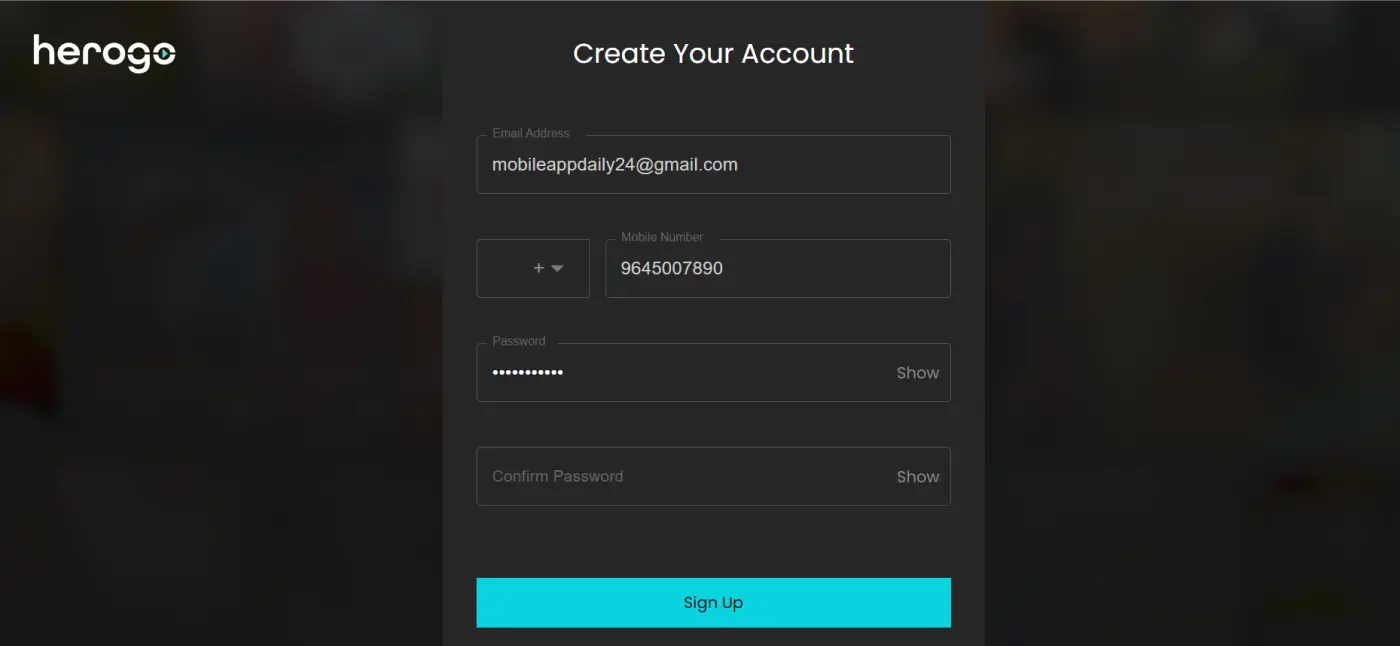 HeroGo TV sign up