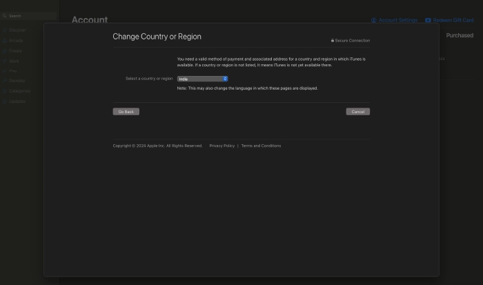 Change App Store country
