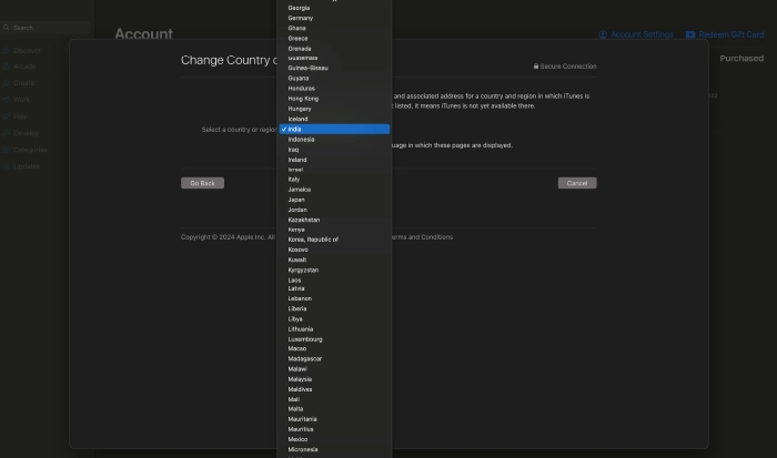 Change App Store country