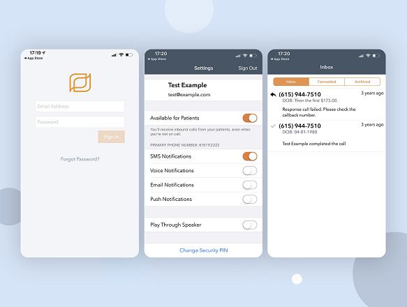 Clarus On Call-Mobile App to support the afterhours physician answering service Portfolio Image