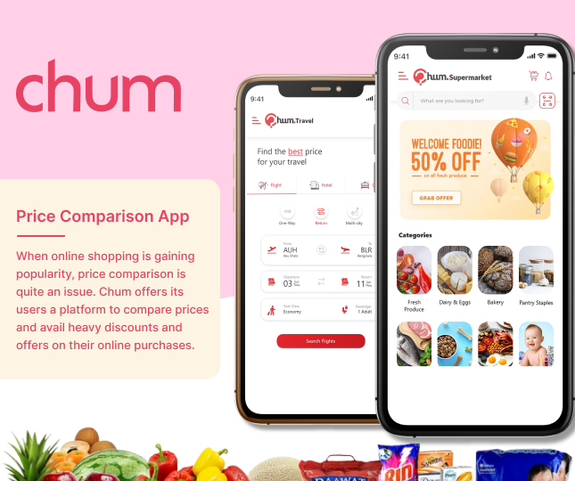CHUM - A Price Comparison App Portfolio Image