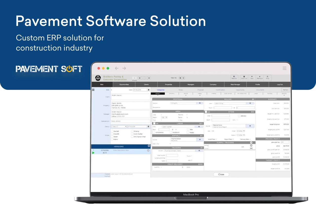 Custom ERP solution for construction industry Portfolio Image