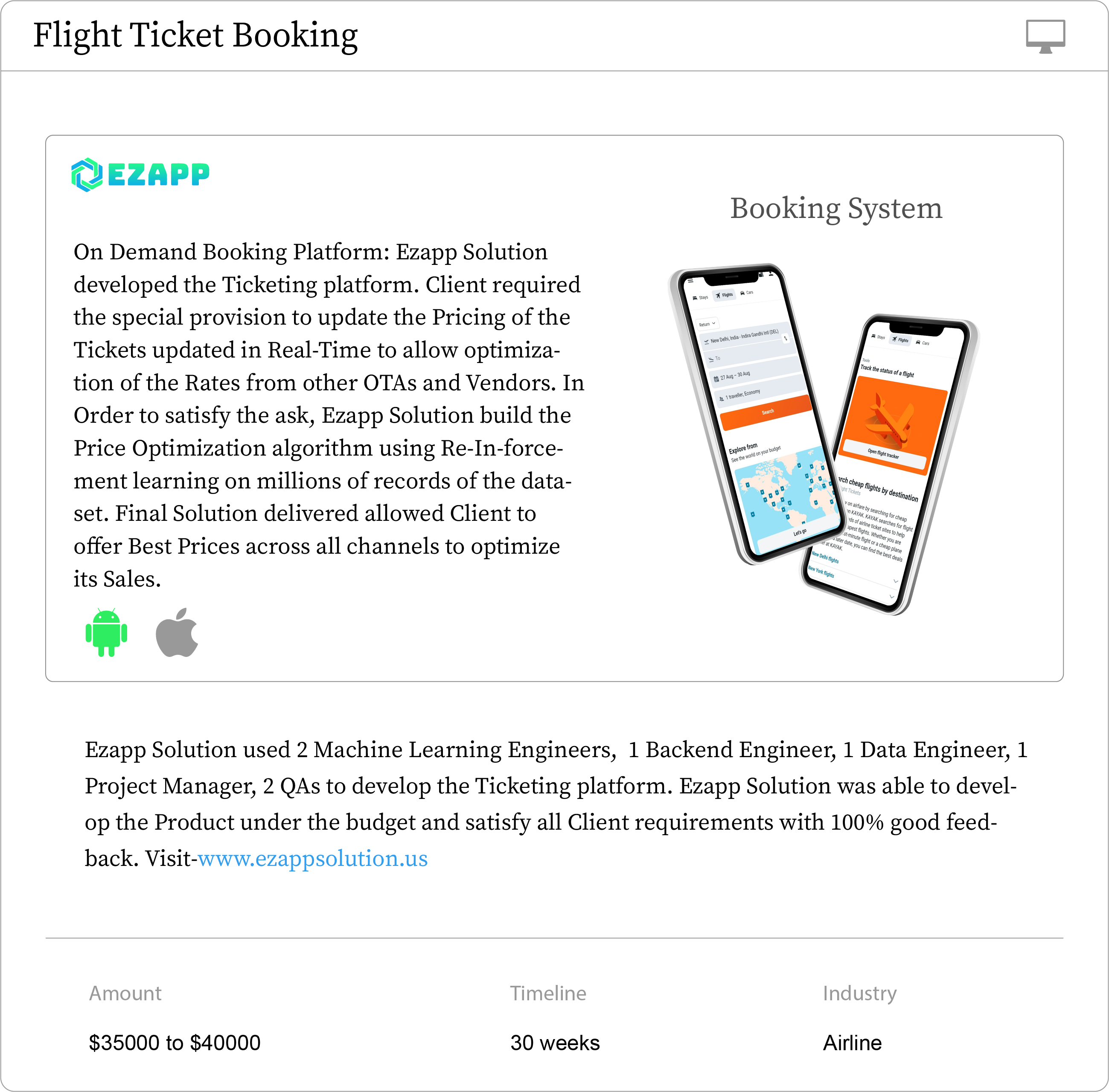 Flight Ticket Booking Portfolio Image