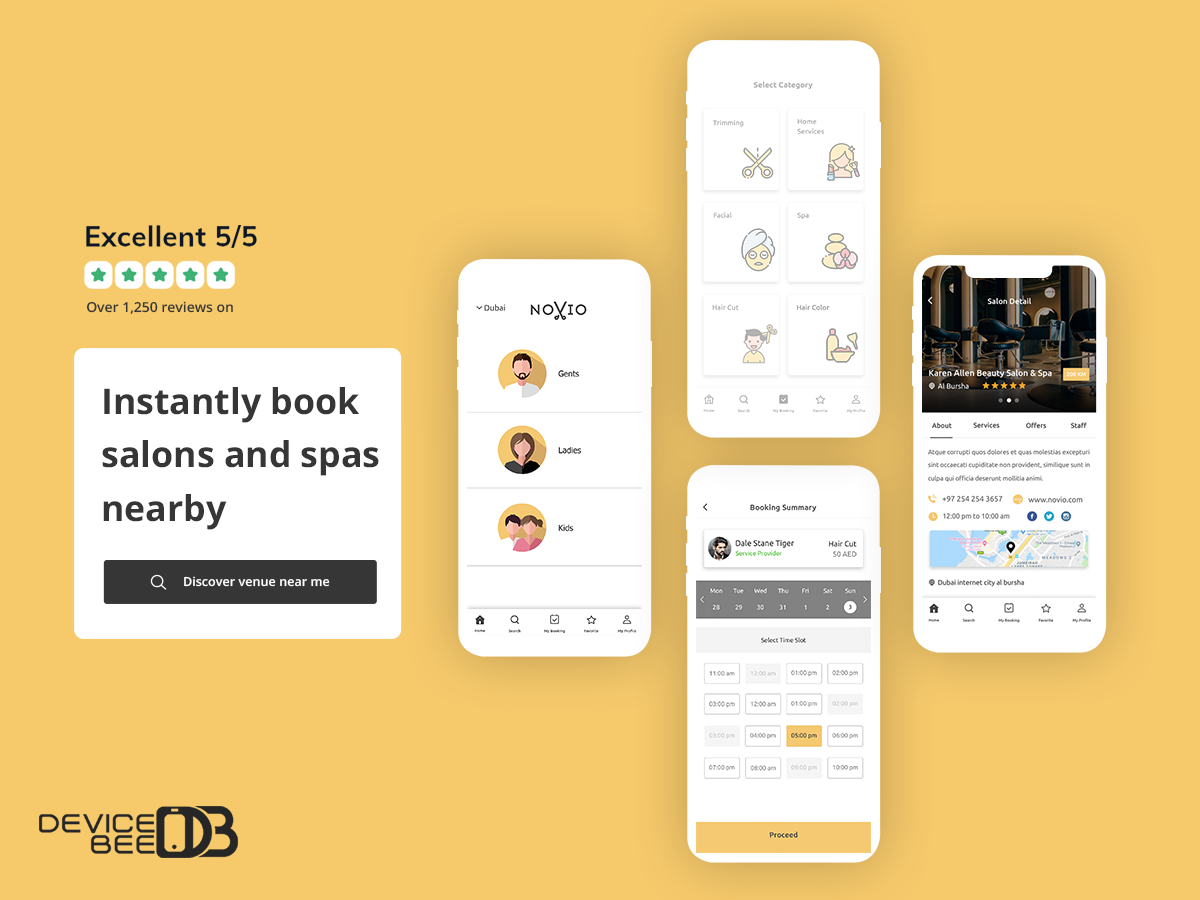 Novio Salon Booking App Portfolio Image