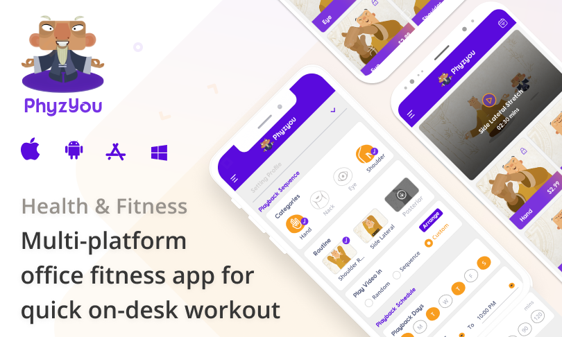 Phyzyou - Fitness app for On-desk workout Portfolio Image