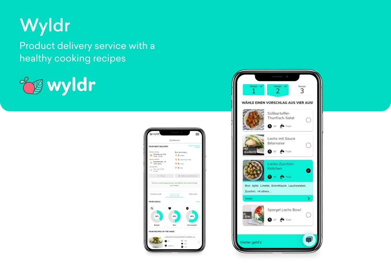 Product delivery service with a healthy recipes Portfolio Image
