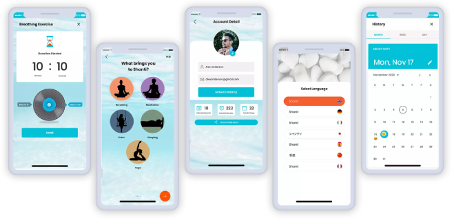 Shanti - Yoga App Portfolio Image