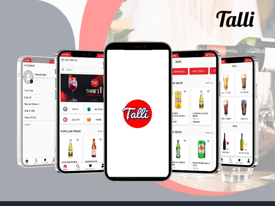 Talli App for Alcohol delivery Portfolio Image