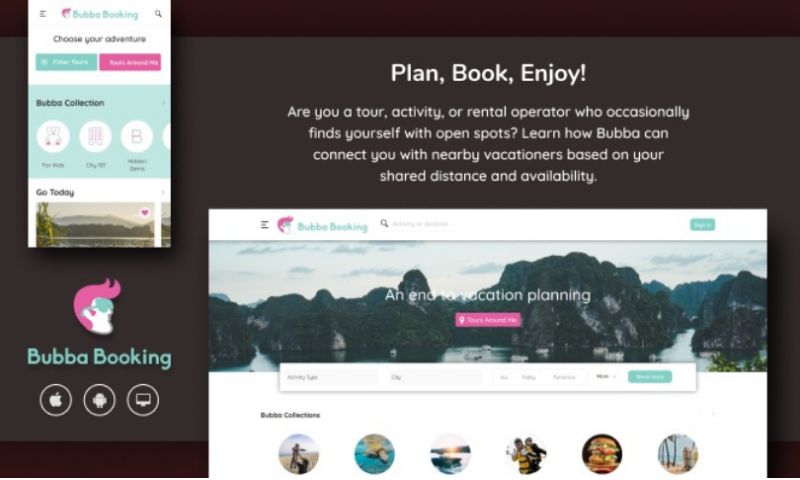 Travel Portal and Mobile App connecting Vacationers with Tour Operators Portfolio Image