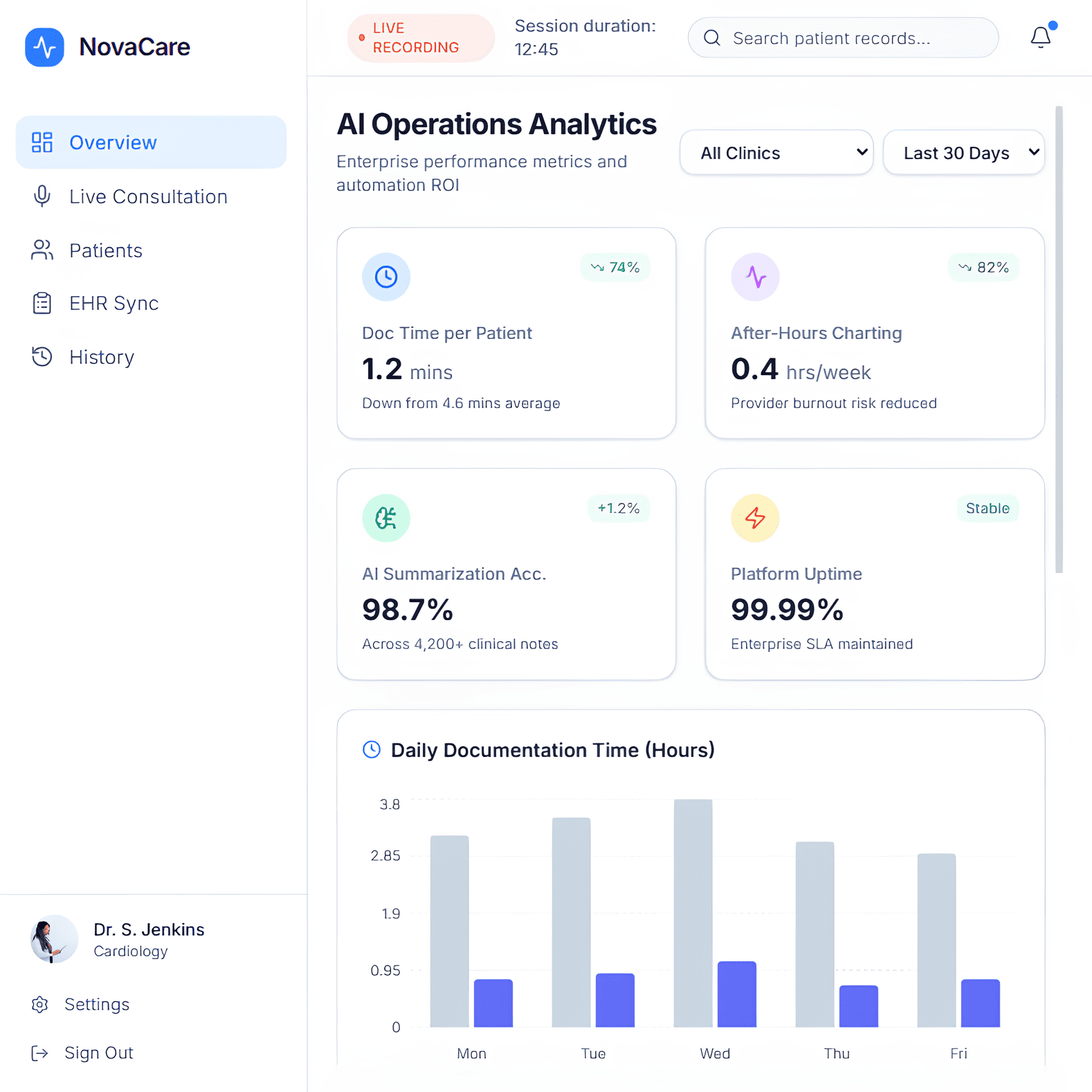 Real-Time EHR Summarization Agent Portfolio Image