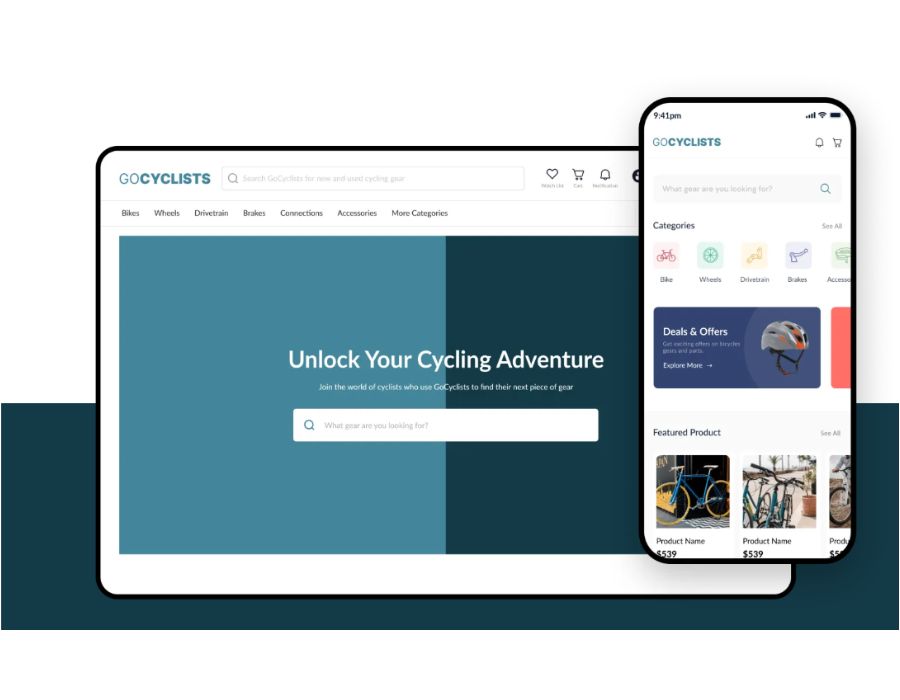 GoCyclists Marketplace App – Multi-Vendor Cycling Platform Portfolio Image