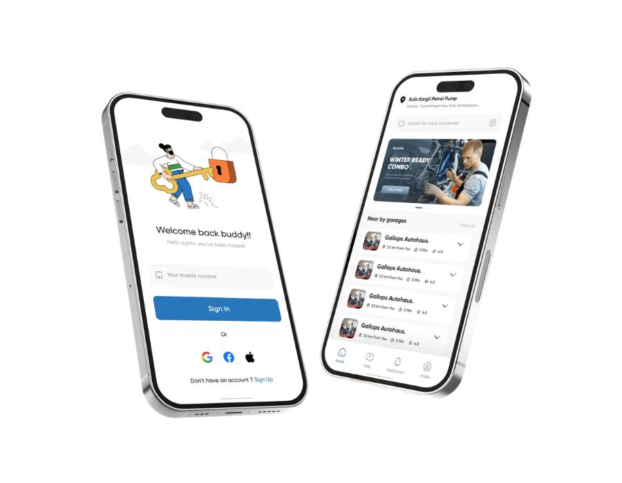 Roaddy – Roadside Assistance Mobile App Portfolio Image