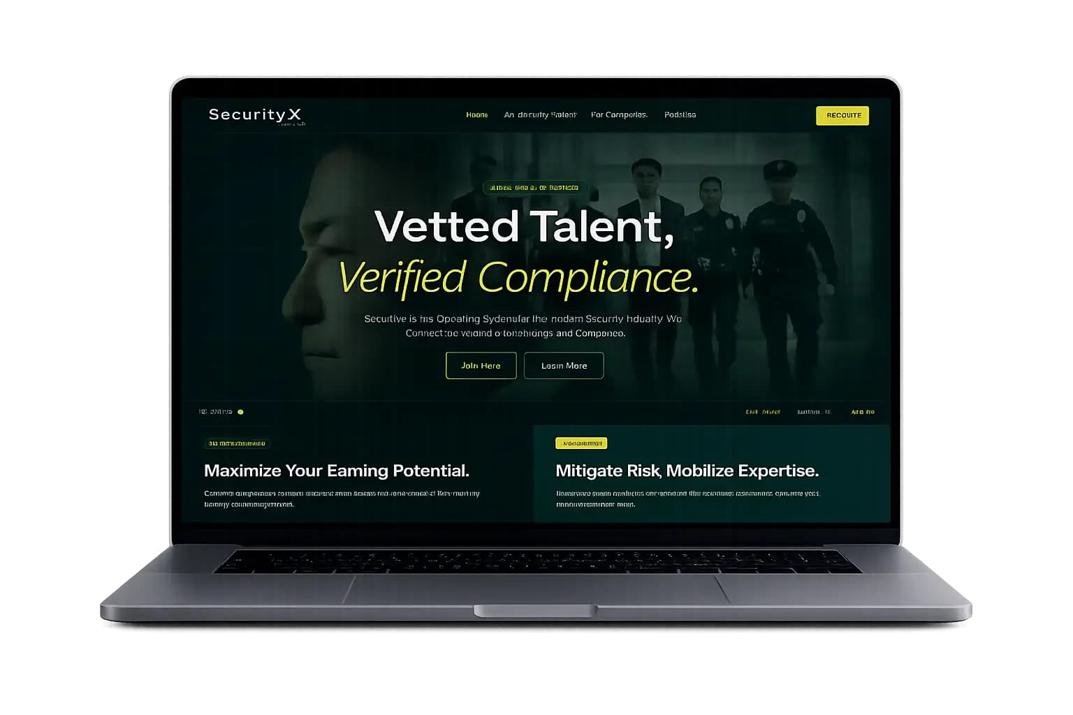 SecurityX – Smart Security Recruitment & Workforce Management Platform Portfolio Image