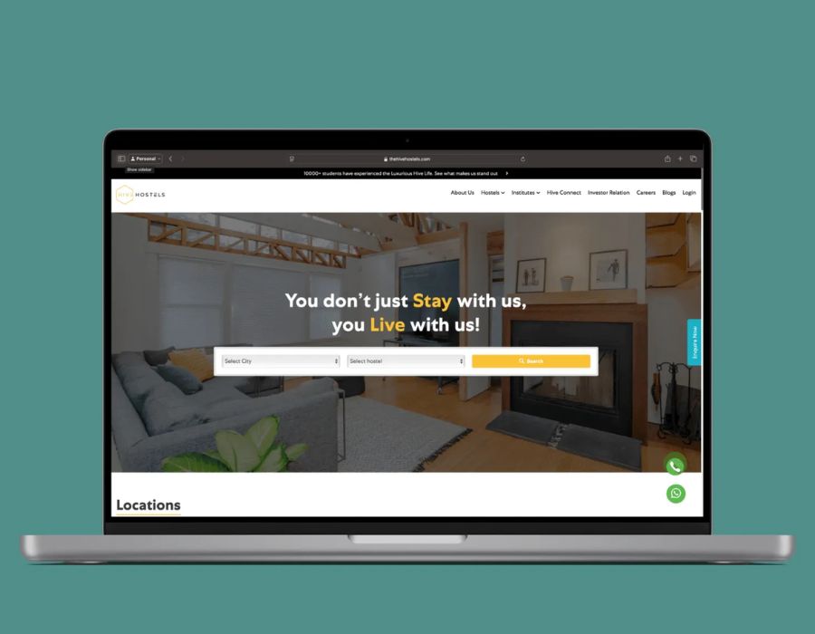 The Hive Hostels – Luxury Hostel Booking & Management System Portfolio Image