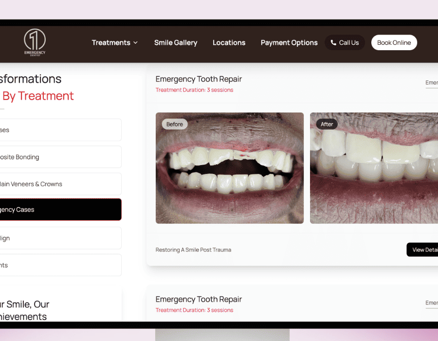 One Emergency Dentist - Website Development Portfolio Image