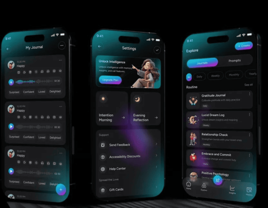 Fluffy Trip – AI Journal Diary Mobile Application Portfolio Image