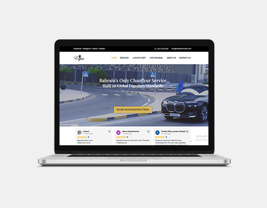 Website Development for Limo Service in Bahrain Portfolio Image