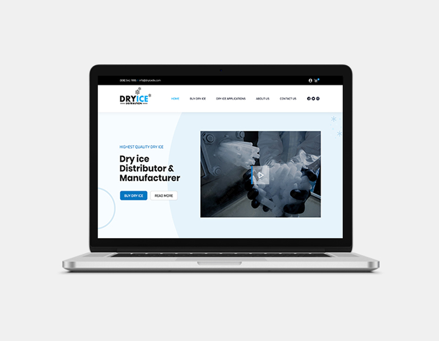 Web Development for Dry Ice Distribution Business Portfolio Image