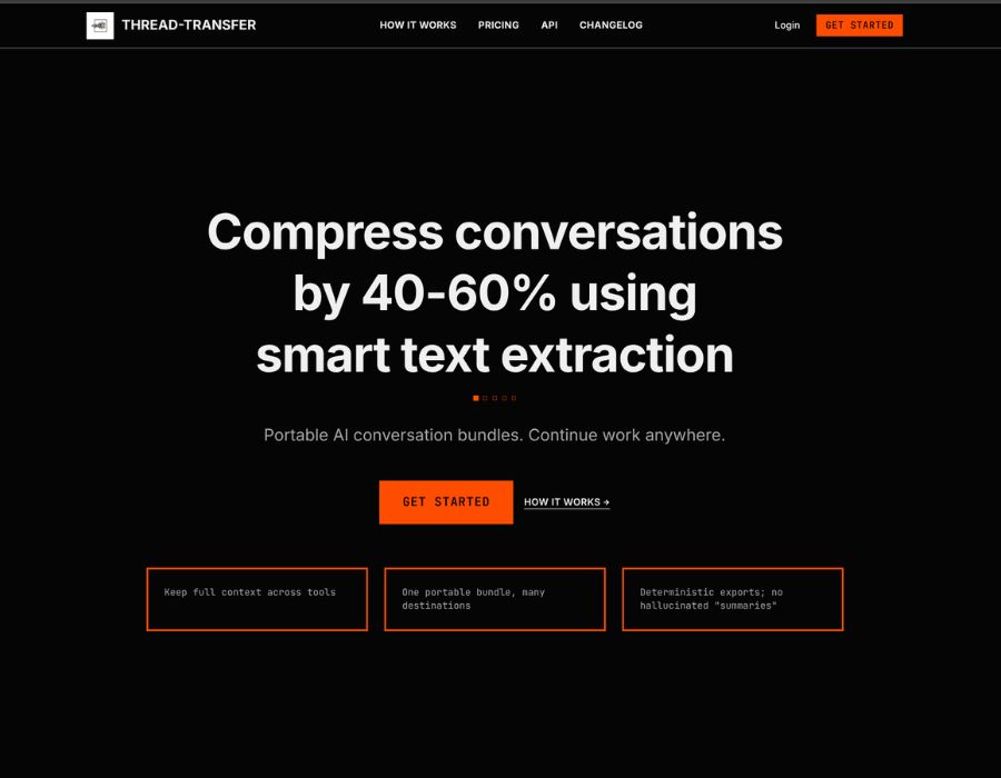 Thread Transfer – Portable AI Conversation Management Platform Portfolio Image