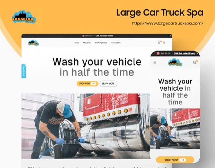 Large Car Truck Spa - High-End Figma to Shopify Transformation Portfolio Image