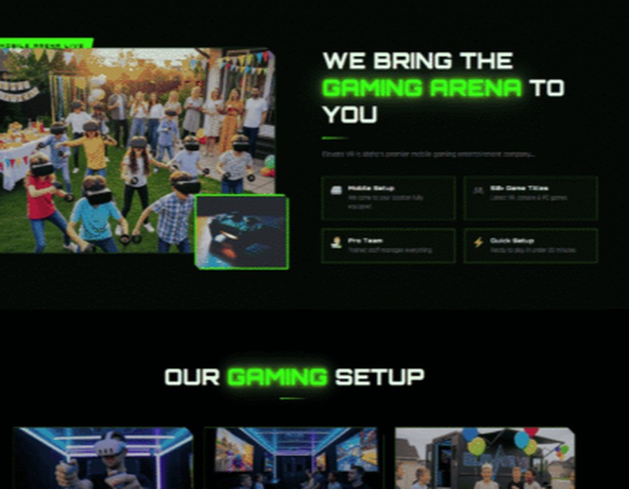 Elevator Idaho Gaming Event Website Portfolio Image
