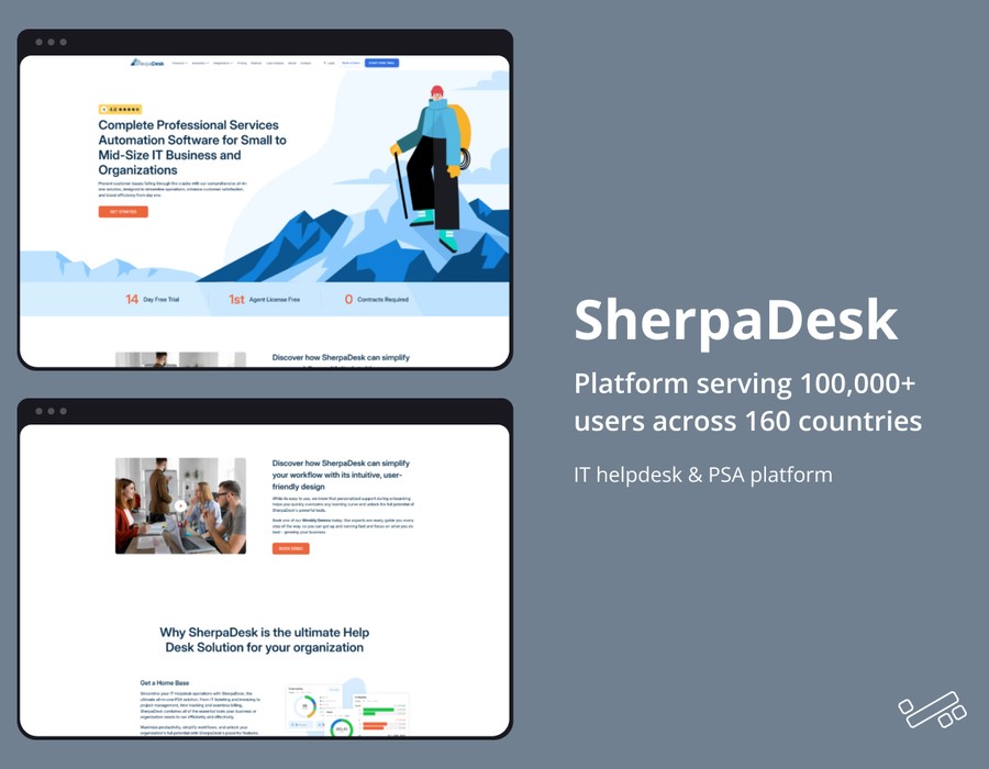 SherpaDesk - Mobile PSA & IT Helpdesk Platform Portfolio Image