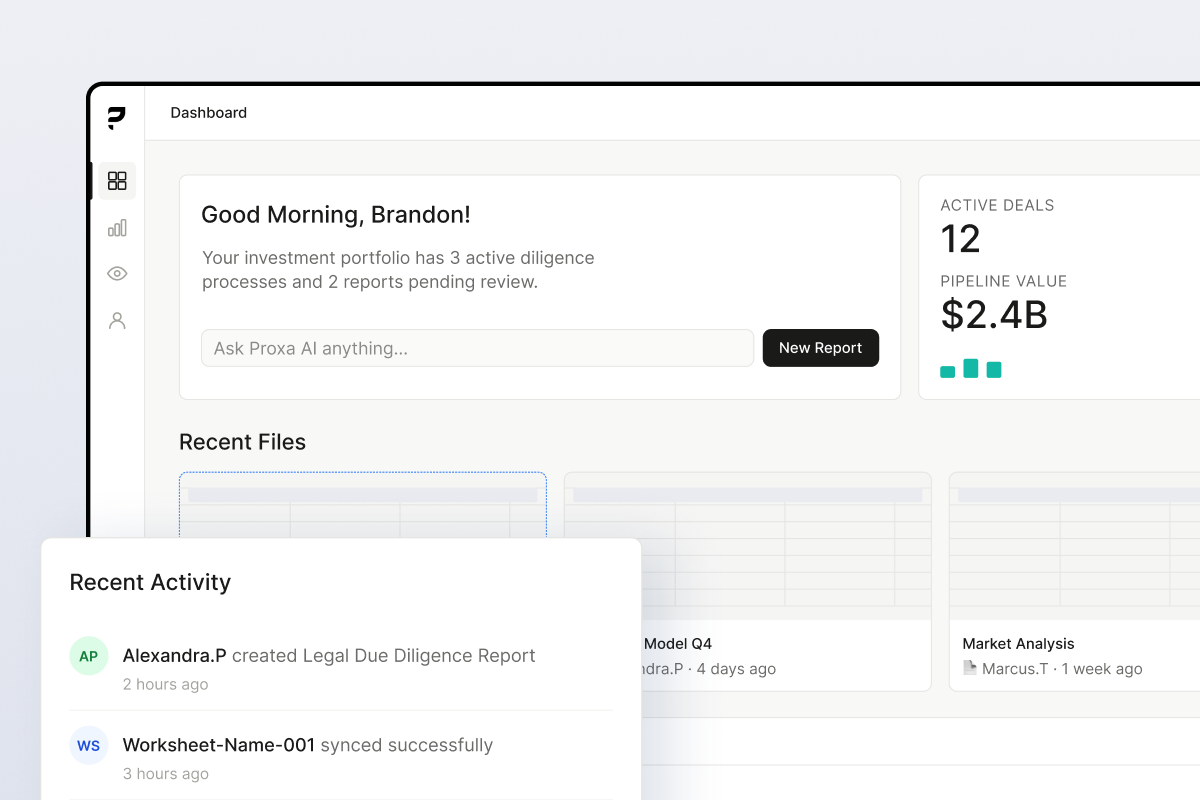 Proxa: Agent-Driven AI Data Hub for Executive Teams Portfolio Image
