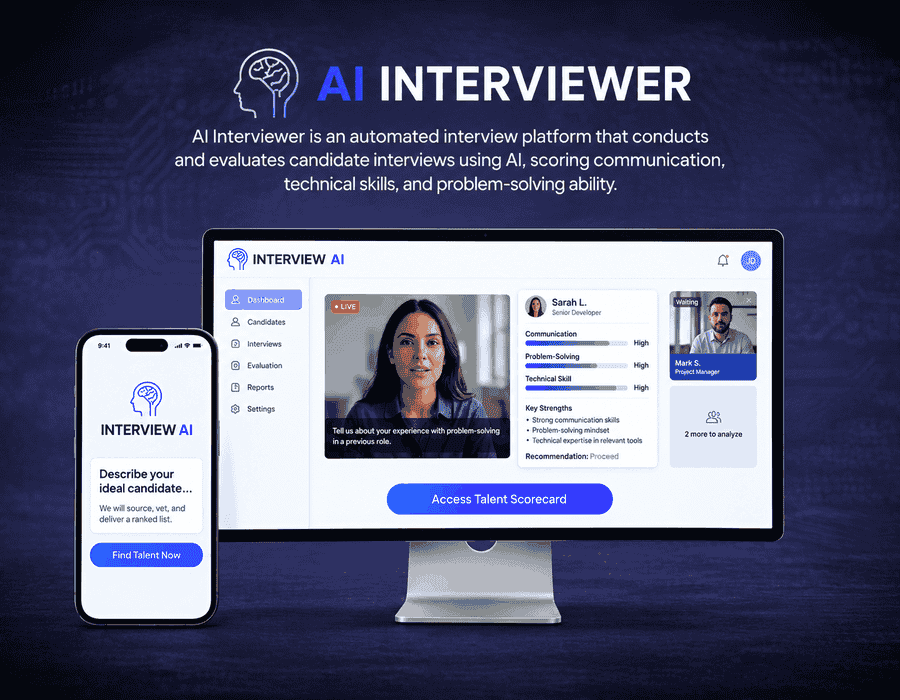 AI Interviewer – Automated Interview & Candidate Evaluation Platform Portfolio Image