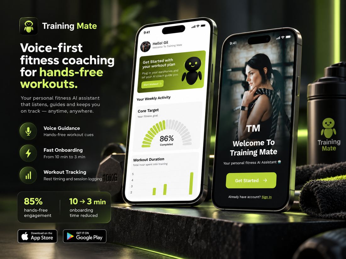 Training Mate – AI Voice Fitness Coaching App Portfolio Image