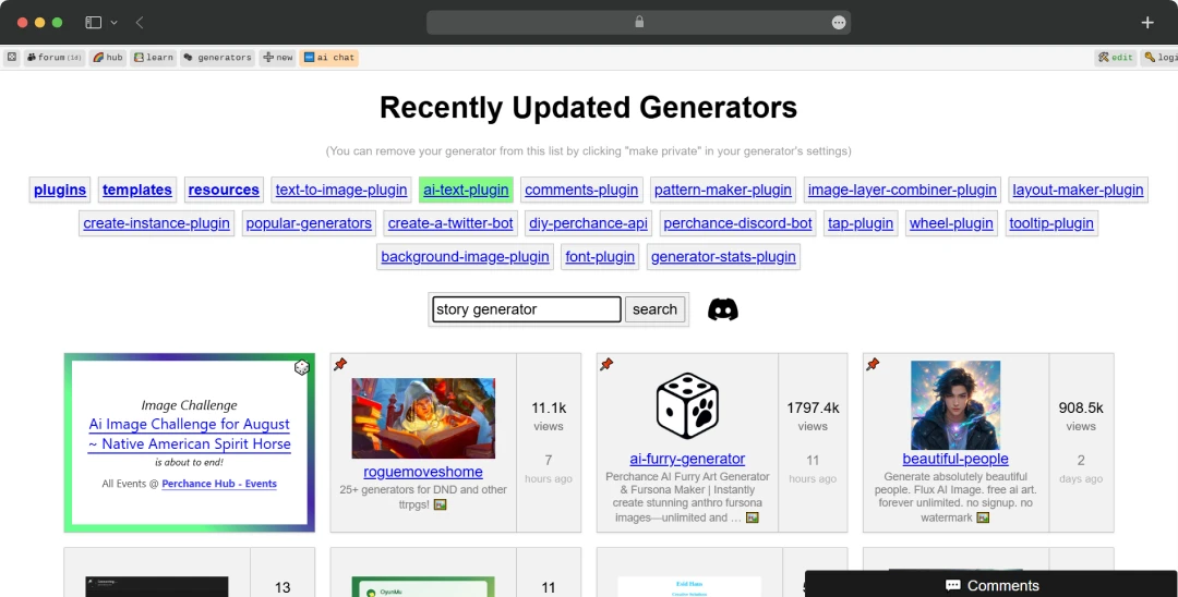 Perchance generators