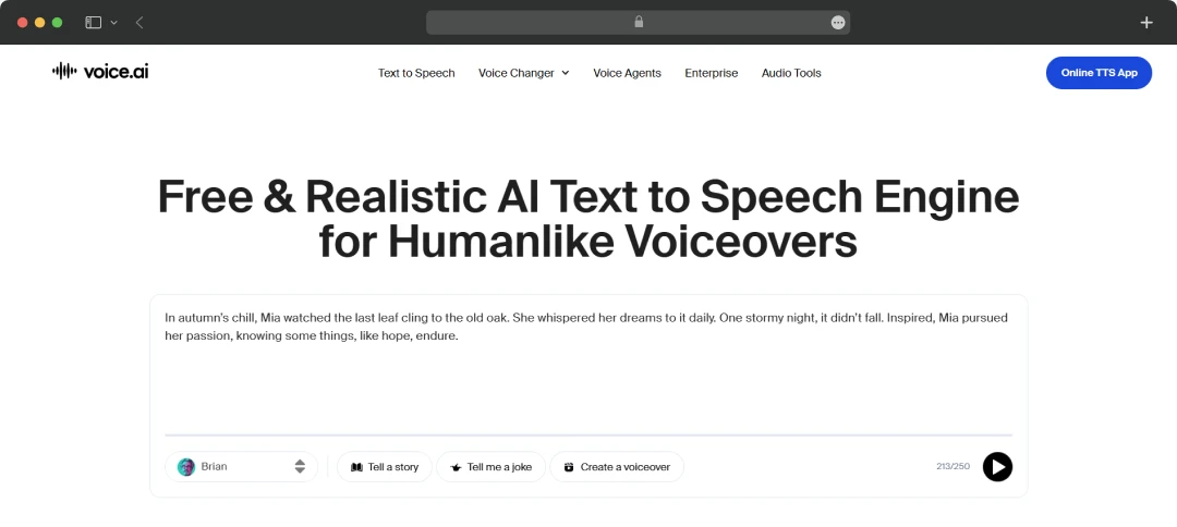 Voice.ai text to speech converter