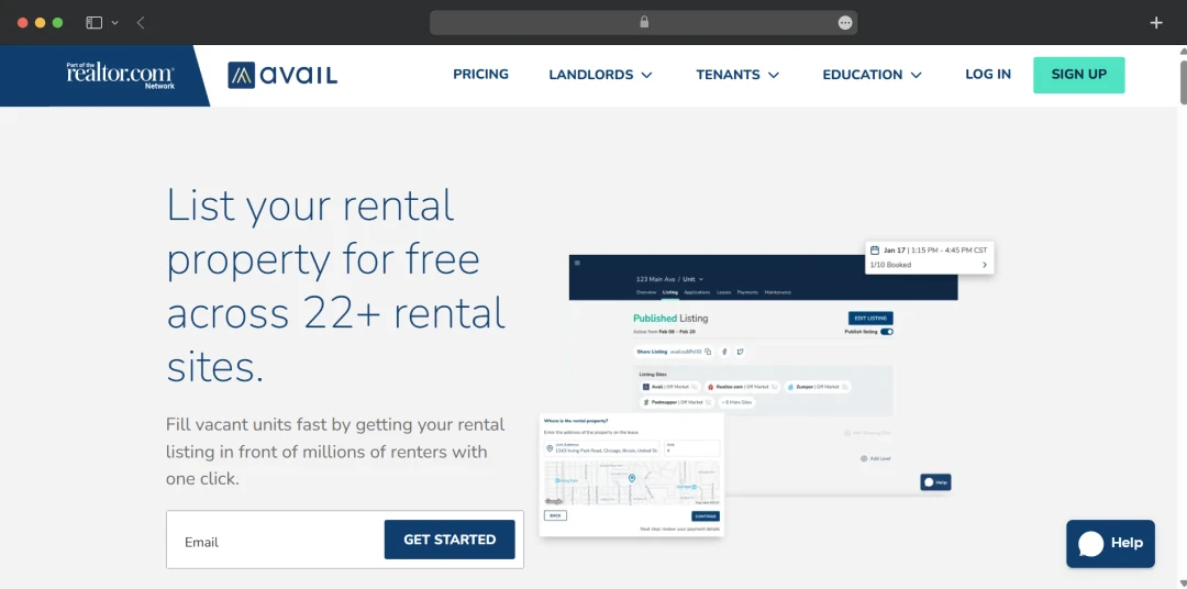Avail rental property listing