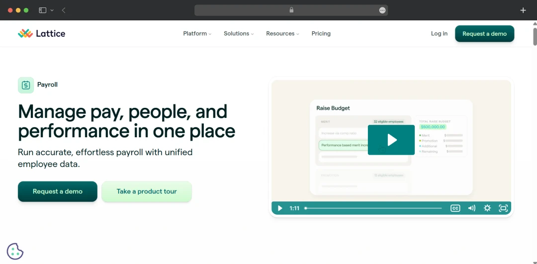 Lattice payroll tool