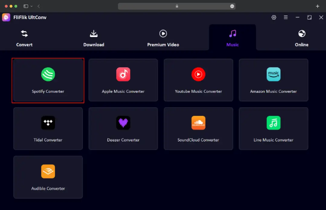 Select the Spotify Converter