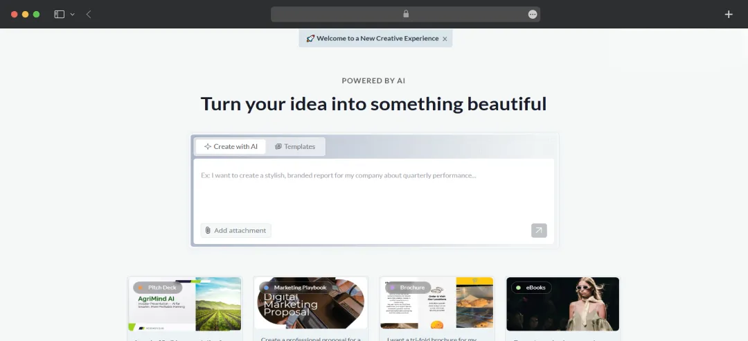  Land on the Dashboard and Hit "Create New" 