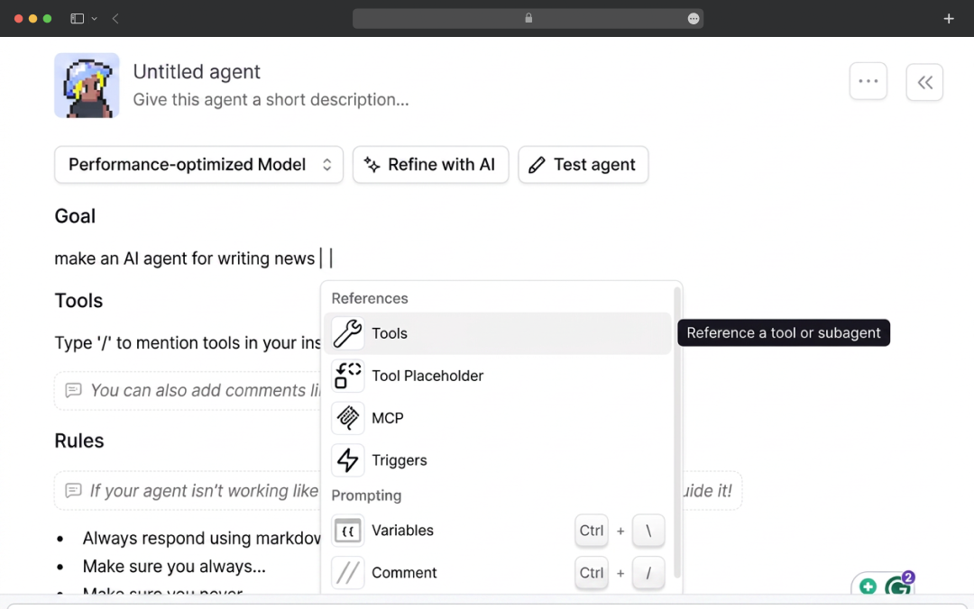 The Agent Builder